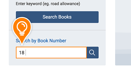 The number 18 is entered into the Search by Book Number field