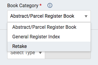The Retake option is selected in the Book Category drop-down